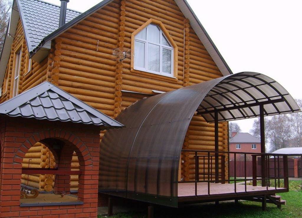 Веранда со стеклянной крышей